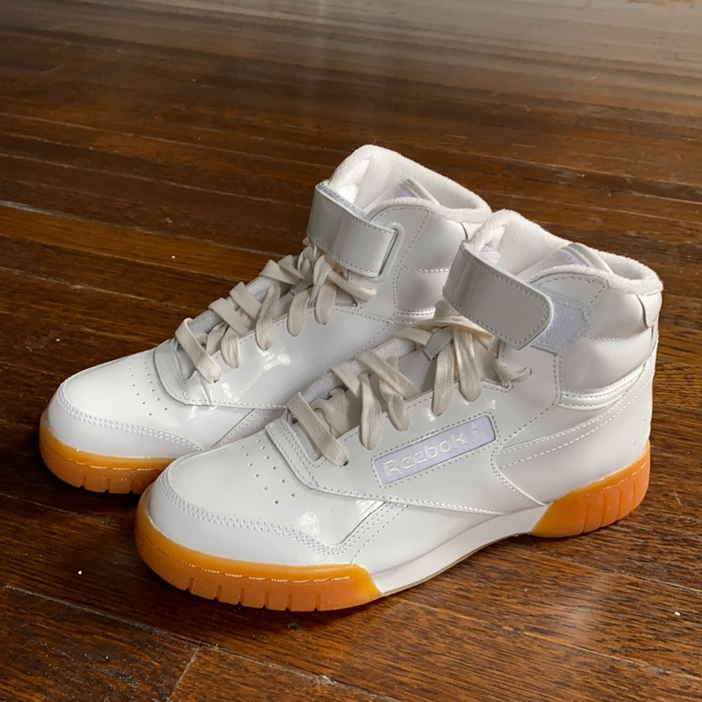 Opening Ceremony x Reebok Patent White High Top Sneakers